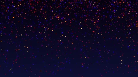Falling multicolored confetti on a dark blue background. Vídeos de archivo 304863581