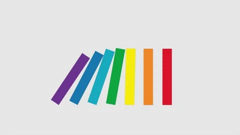 Falling multicolored dominoes. Stock Footage 251715162