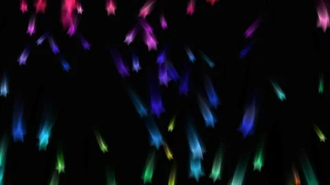 Falling multicolored neon stars on a black background. Stock Footage 336947113