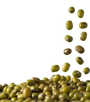 Falling mung beans close up 写真素材