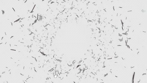 Falling Musical Notes Animation Background, on Alpha Channel, Loop Stock-Footage 335169989