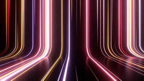 Falling neon lines multicolored rainbow for scene or show background VJ seamless Stock Footage 336258426