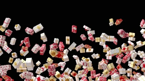 Falling New Year Gifts, Endless Loop on Green Screen Video stock 222642482