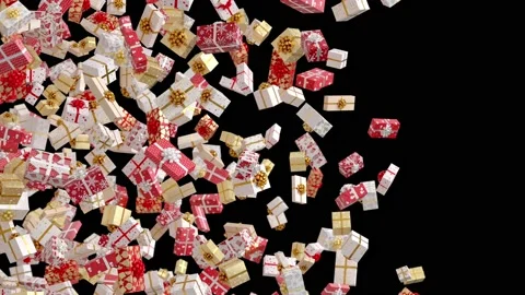 Falling New Year Gifts, Endless Loop on Green Screen Video stock 225672196