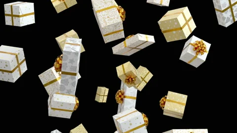 Falling New Year Presents on Green Screen Stock Footage 170886358
