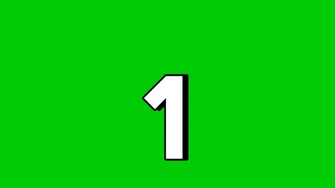 Falling Number 1 one Animation on Green Screen Background.Video elements Effect Stock Footage 309764789