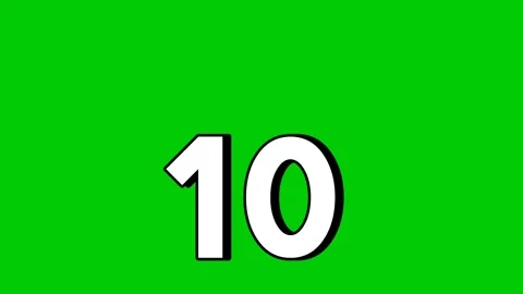 Falling Number 10 Animation on Green Screen Background.Video elements Effect Video stock 309764573