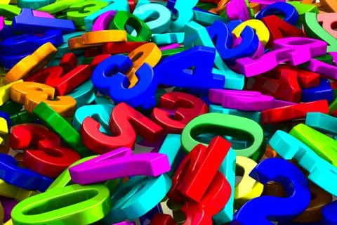 Falling number on white background. Isolated 3D render Stock Illustration