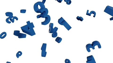 Falling Numbers 3D Animation, 1 2 3 4 5 6 7 8 9 0, Computer Concept, Background Stock Footage 239775355