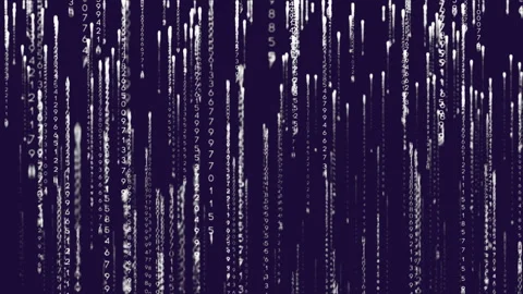 Falling numbers and binary code, digital data processing animation Stock Footage 310821525
