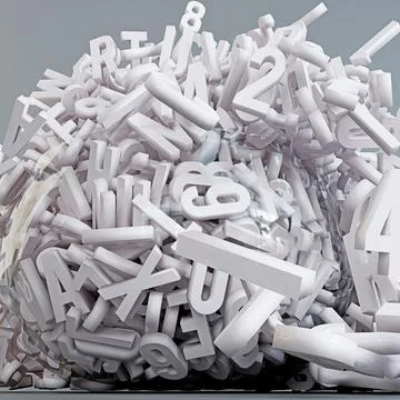 Falling numbers  and letters isolated on grey Stock Illustration