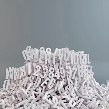 Falling numbers and letters isolated on grey Stock Illustration