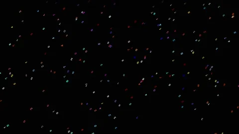 Falling Of Numbers with different colors Footage Stock Footage 234382572