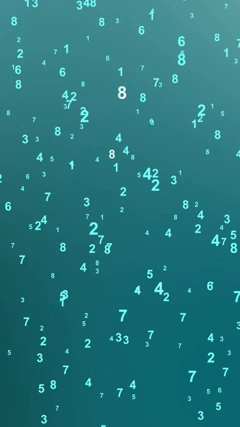 Falling numbers digital data animation on teal background loop. Stock Footage 321701312