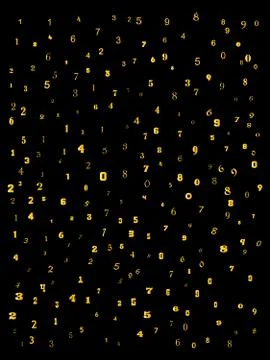 Falling numbers, digits beautiful background design wallpaper Stock Illustration