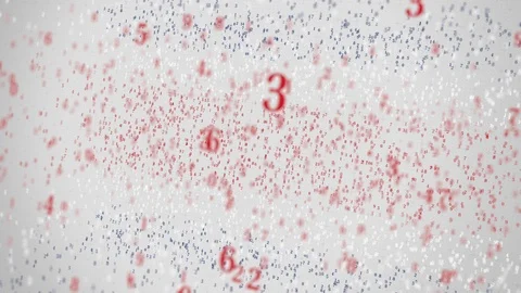 Falling numbers make up flag of COSTA RICA. Conceptual 3D animation Stock Footage 104817899