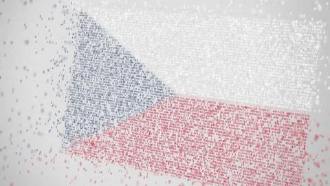 Falling numbers make up flag of the CZECH REPUBLIC. National information Stock Illustration