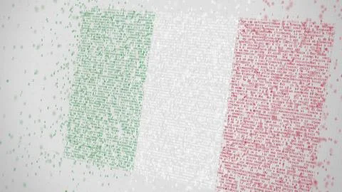 Falling numbers make up flag of ITALY. National information technology IT Illustrazione stock