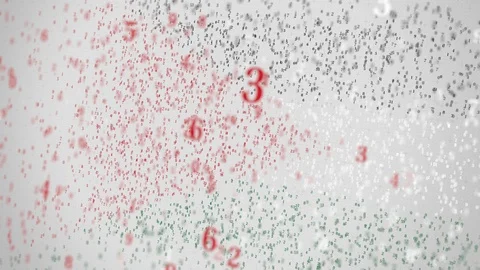 Falling numbers make up flag of JORDAN. Conceptual 3D animation Stock Footage 104809402