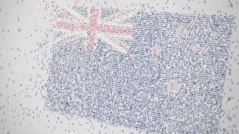 Falling numbers make up flag of NEW ZEALAND. National information technology IT Stock Illustration