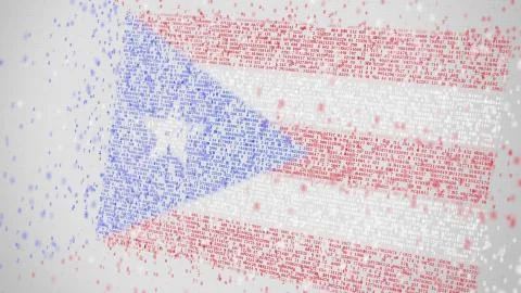 Falling numbers make up flag of PUERTO RICO. National digital technology related Stock Illustration