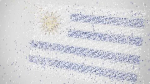 Falling numbers make up flag of URUGUAY. National information technology IT Stock Illustration