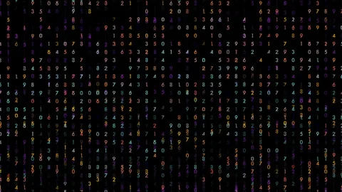 Falling numbers, technology background	 Stock Footage 268753132