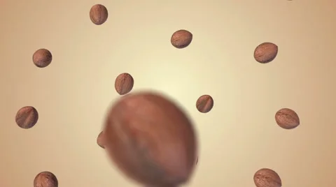 Falling nut on gradient background Stock Footage 58119289