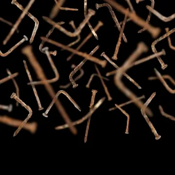 Falling old nails Stock Photos