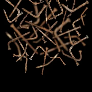Falling old nails Stock Photos