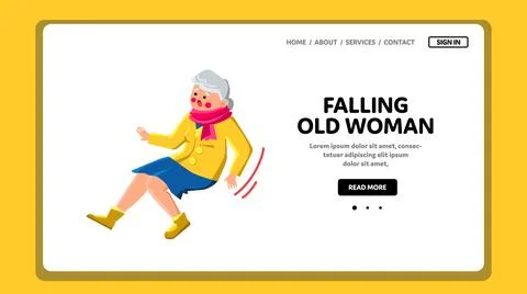 Falling old woman vector Stock Illustration