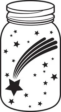 Falling or shooting star in the jar Stock Illustration