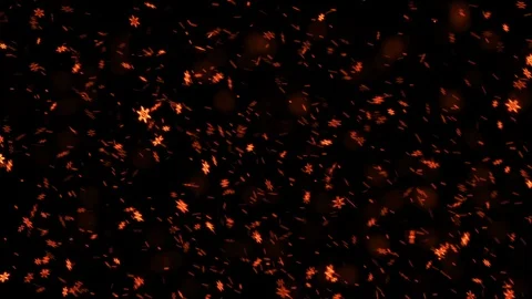 Falling Orange Snow Flakes Stock Footage 86288703