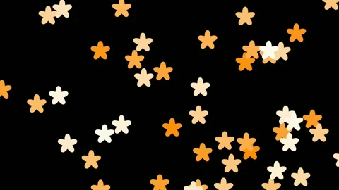 Falling Orange White Stars on Black Background Seamless Loop Animation. Stock Footage 339800563
