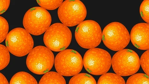 Falling Oranges / Mandarines 4K 60fps Background Stock Footage 111538554