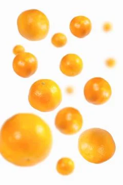 Falling oranges Foto stock