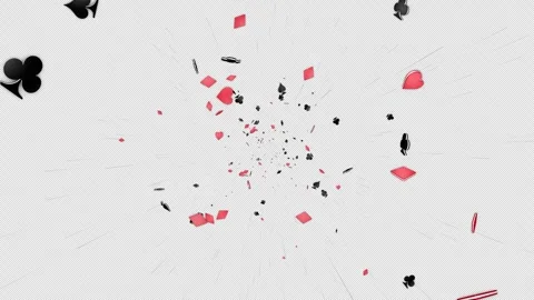 Falling Overlay Playing Poker Card Aces Symbol Animation, on Alpha Channel, Loop Stock Footage 281607033