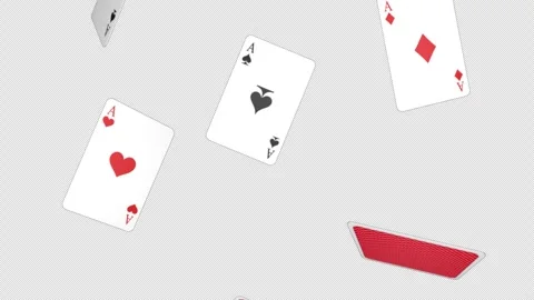 Falling Overlay Playing Poker Card Aces Symbol Animation, on Alpha Channel, Loop 库存影片 291834339