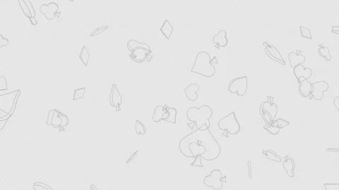 Falling Overlay Playing Poker Card Suit Symbol Animation, on Alpha Channel, Loop 库存影片 301383230