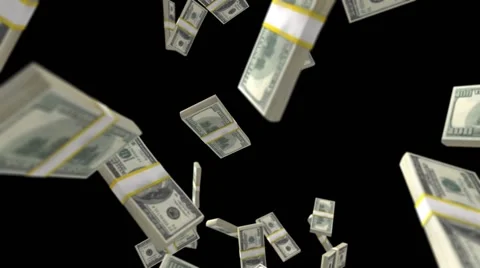 Falling Pack of Dollar Bills HD Vídeos de archivo 68778111