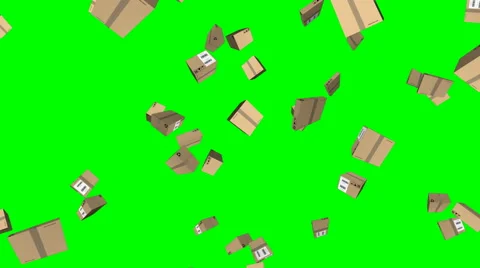 Falling packages - seamless loop, overlay, green screen Video stock 63021790
