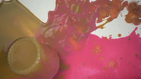 Falling paint jars in slow motion Stock Footage 99841067