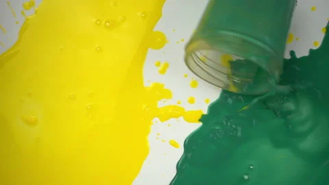 Falling paint jars in slow motion Stock Footage 99841154
