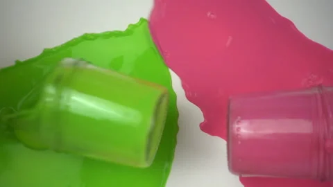 Falling paint jars in slow motion Stock Footage 99841268