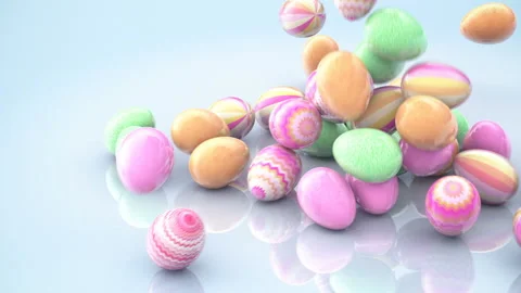Falling painted Easter eggs Stock Footage 150080602