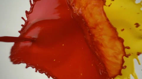 Falling paints in slow motion Stock Footage 99610085
