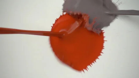 Falling paints in slow motion Stock Footage 99610117