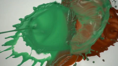 Falling paints in slow motion Video stock 99610155
