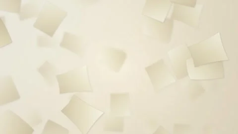 Falling Paper Notes Background - Gentle Beige Floating Squares Gentle Motion Video stock 346661100