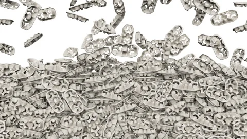 Falling paper pulp cup carriers on white background. 스톡 동영상 284876882